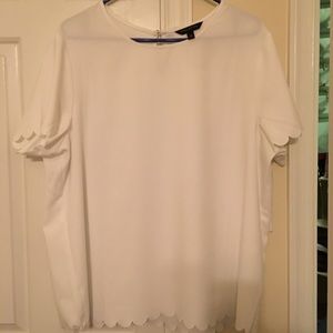 White scalloped blouse